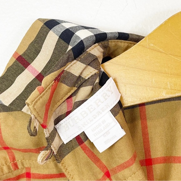 Burberry Mini Crissida Long-Sleeve Check Dress Infant Girls Size 6 Months - Picture 4 of 5